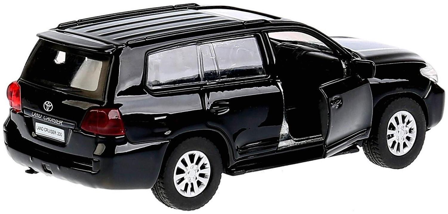 Машина металл Toyota Land Cruiser, 12,5см, инерционная, открывающиеся двери, цвет чёрный