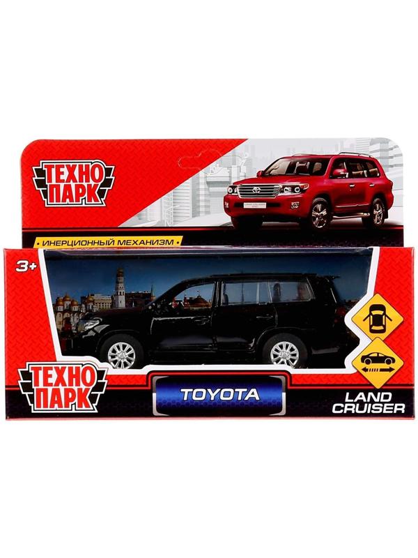 Машина металл Toyota Land Cruiser, 12,5см, инерционная, открывающиеся двери, цвет чёрный