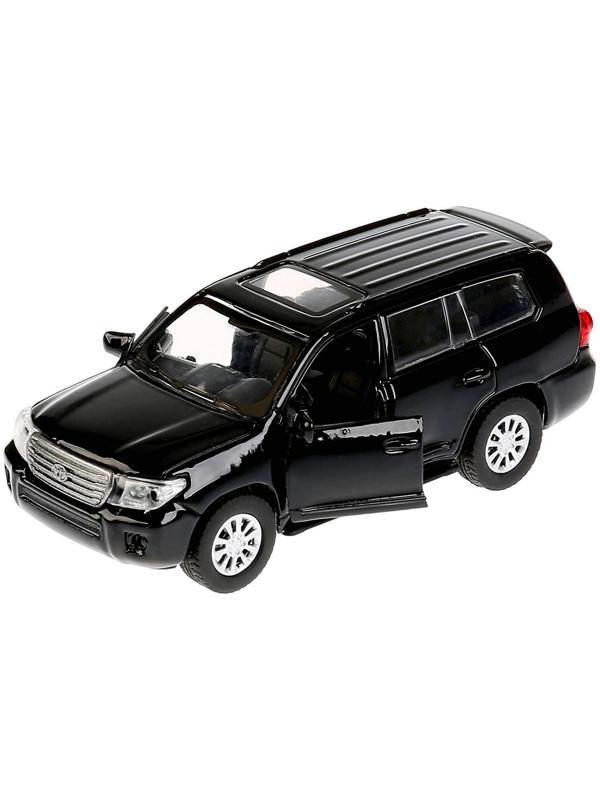 Машина металл Toyota Land Cruiser, 12,5см, инерционная, открывающиеся двери, цвет чёрный