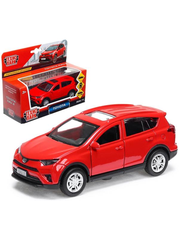 Машина металлическая TOYOTA RAV 4, 12 см, открывающиеся двери, инерционная, цвет красный