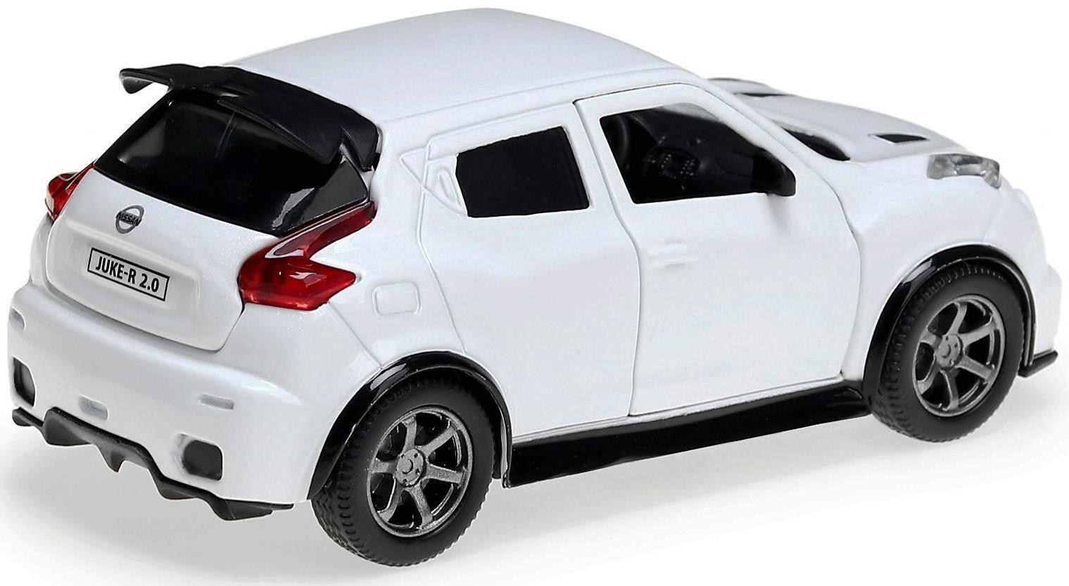 Машина металлическая NISSAN JUKE-R 2.0, 12 см, открывающиеся двери, инерционная, цвет белый
