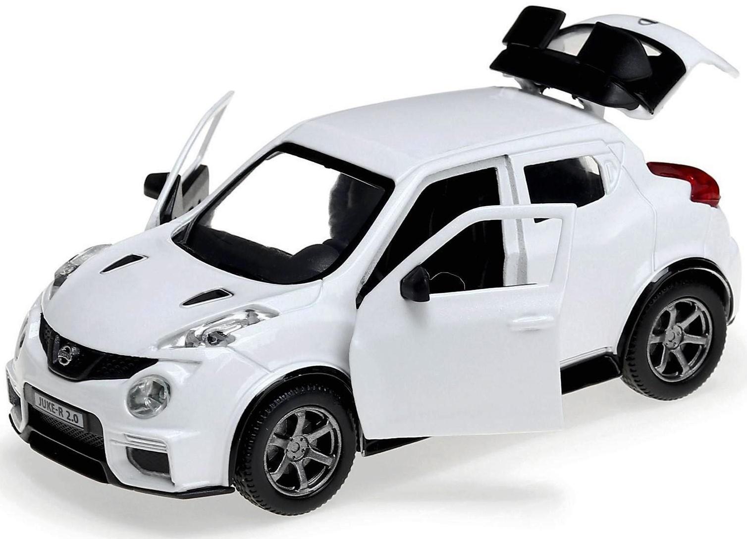 Машина металлическая NISSAN JUKE-R 2.0, 12 см, открывающиеся двери, инерционная, цвет белый