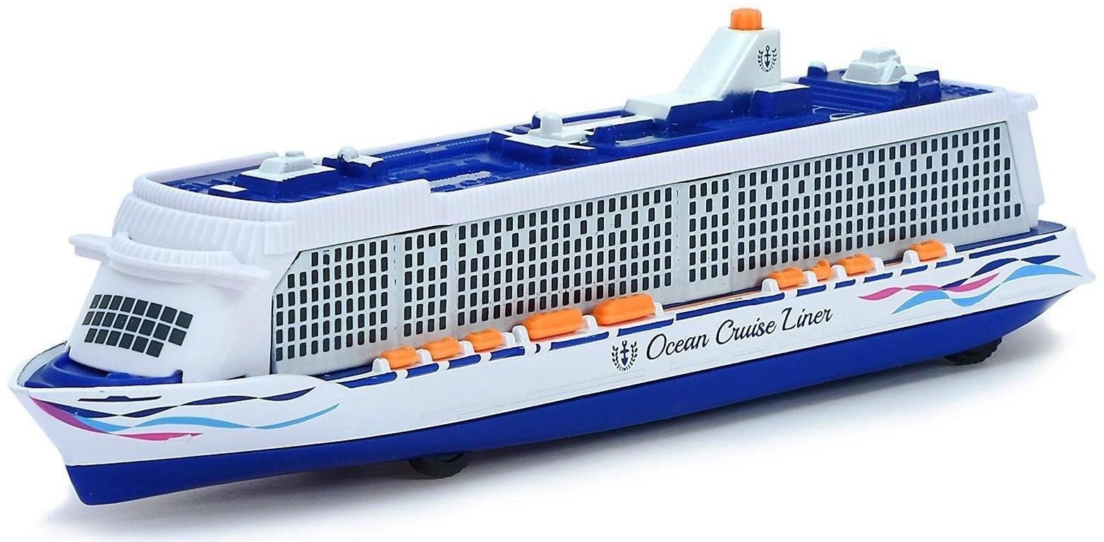 Круизный лайнер металлический, 20 см, световые и звуковые эффекты, инерционная