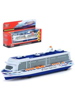 Круизный лайнер металлический, 20 см, световые и звуковые эффекты, инерционная