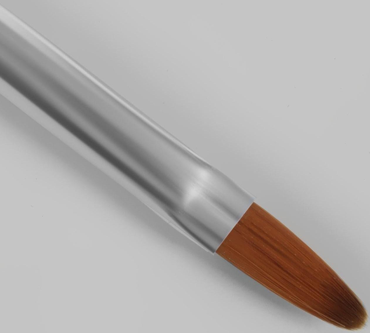 Кисть для наращивания и дизайна ногтей, двусторонняя, лепесток/точечная, 18,5 см, цвет чёрный