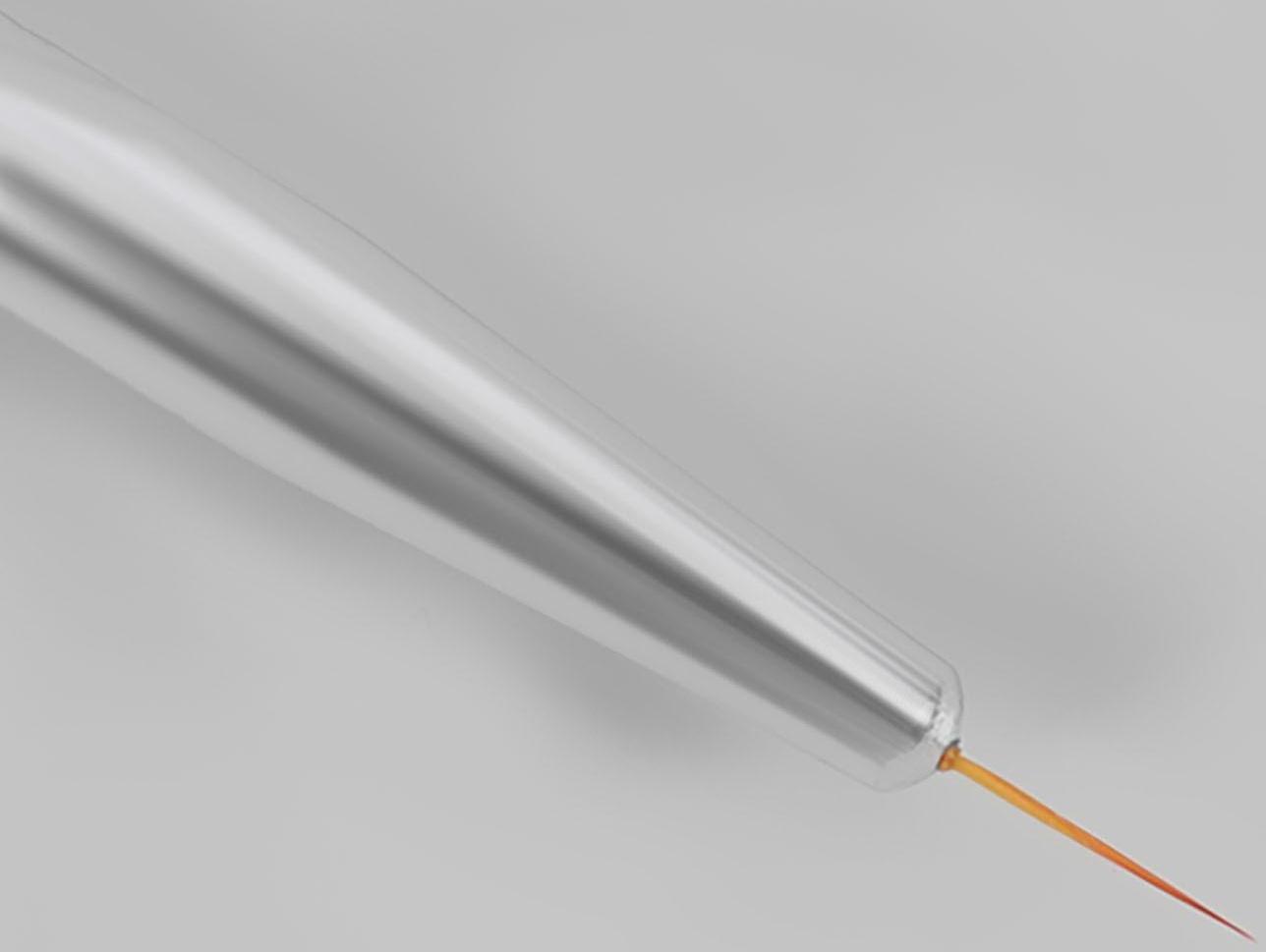 Кисть для наращивания и дизайна ногтей, двусторонняя, лепесток/точечная, 18,5 см, цвет чёрный