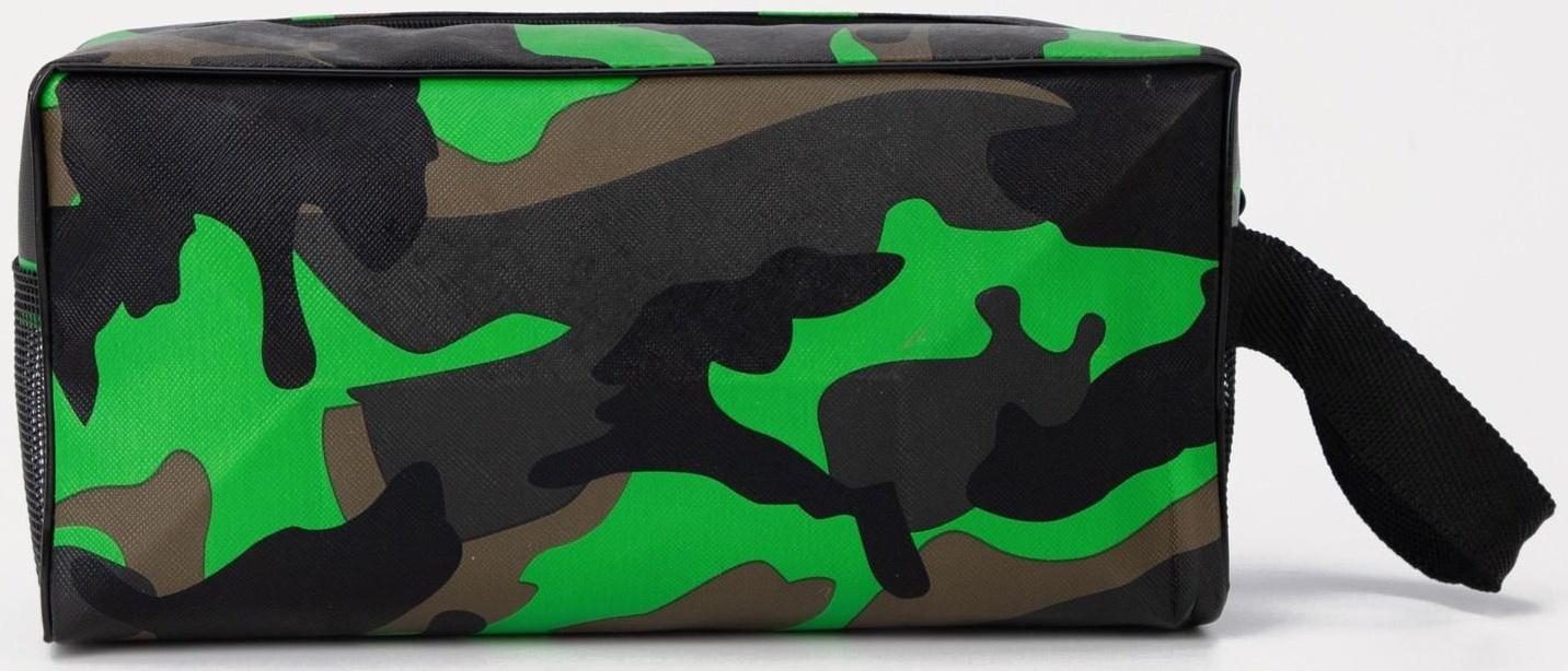 Косметичка на молнии, цвет зелёный/камуфляж