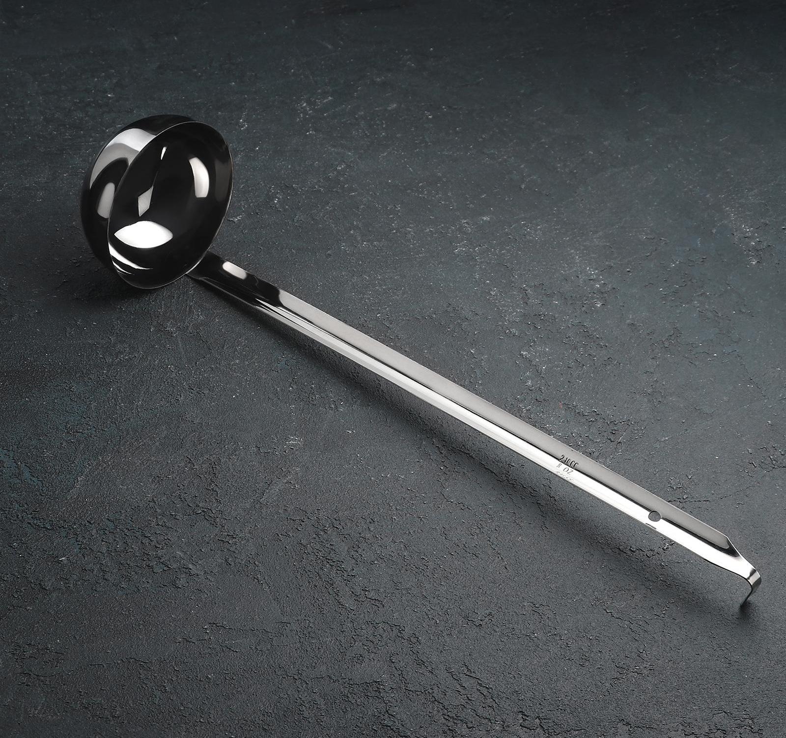 Половник из нержавеющей стали, 240 мл, h=43 см, цвет серебряный