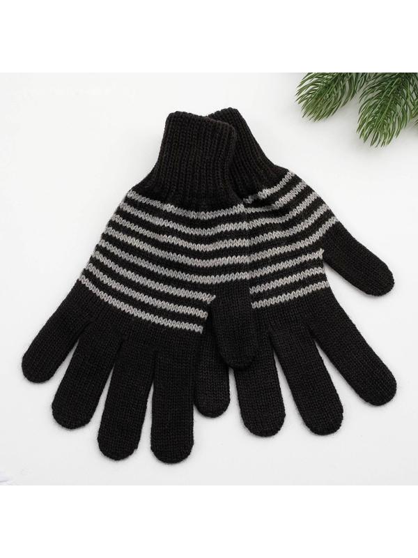 Перчатки женские, цвет чёрный, размер 18