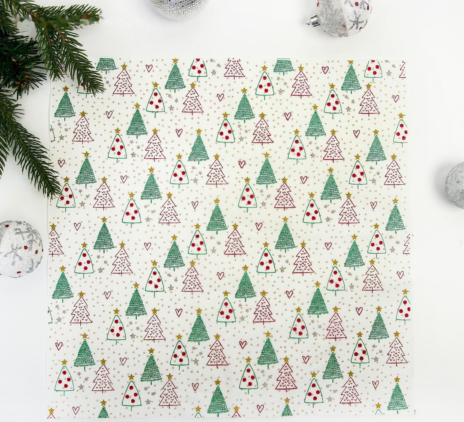 Салфетки бумажные «Ёлочки», набор 20 шт.