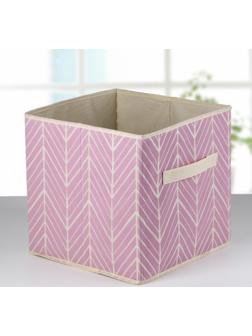 Короб стеллажный для хранения «Зигзаг», 28×28×27 см, цвет розовый