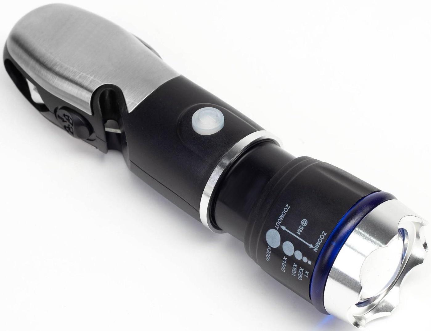 Фонарь-мультитул 6 в 1, 3 Вт, 100 лм, OSL, zoom, аварийный молоток, стропорез