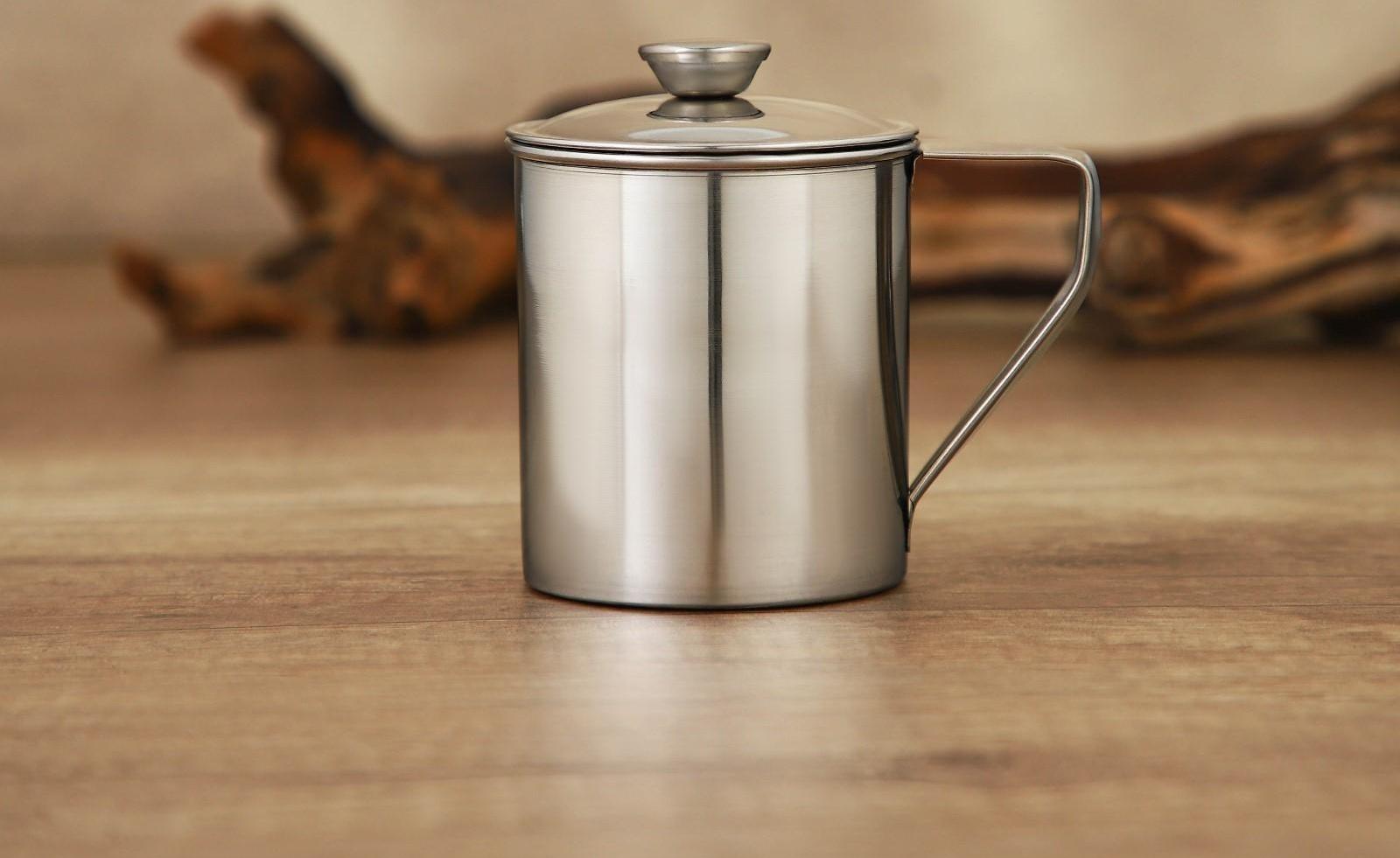 Кружка из нержавеющей стали Доляна «Тарун», 300 мл, 11×7,7×10 см, с крышкой