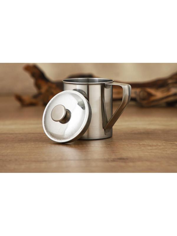 Кружка из нержавеющей стали Доляна «Тарун», 300 мл, 11×7,7×10 см, с крышкой