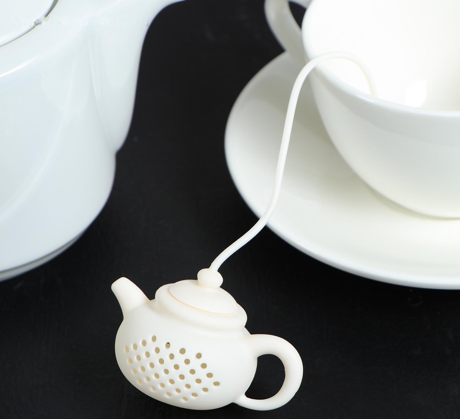 Ситечко для чая Доляна «Чайник», 5,5 см, цвет белый