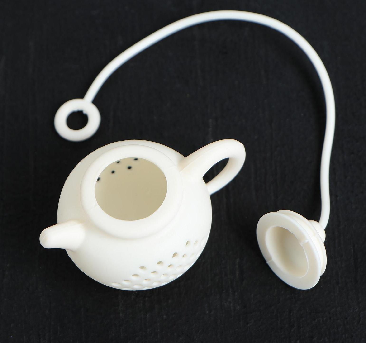 Ситечко для чая Доляна «Чайник», 5,5 см, цвет белый