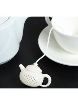 Ситечко для чая Доляна «Чайник», 5,5 см, цвет белый