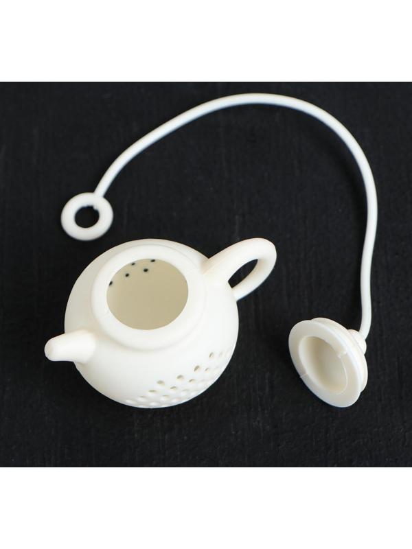 Ситечко для чая Доляна «Чайник», 5,5 см, цвет белый