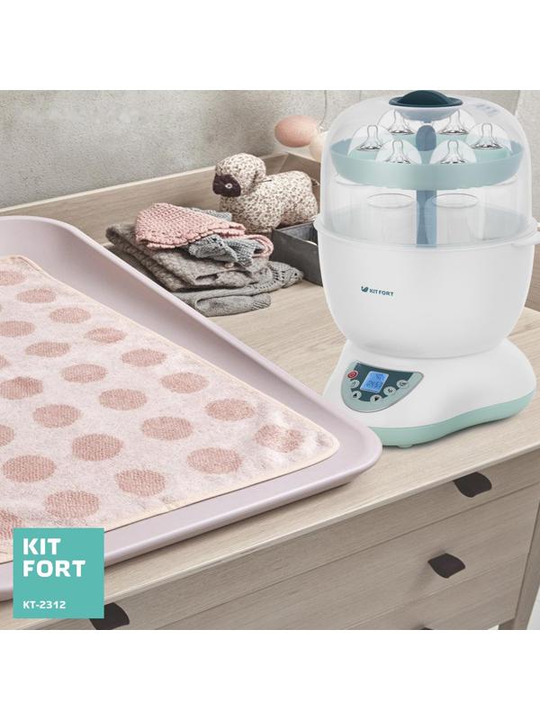 Стерилизатор Kitfort  КТ-2312, многофункциональный, 550 Вт, до 15 мин, 6 бутылочек, от сети