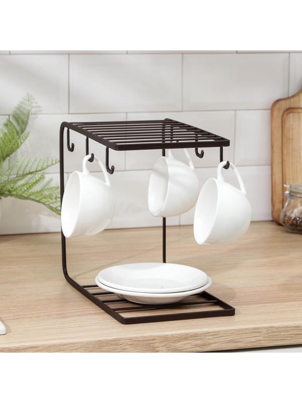 Подставка для чайного сервиза Доляна «Лофт», 24×15,3 см, цвет коричневый