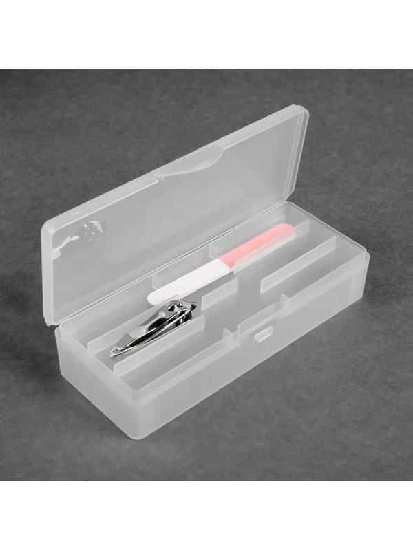 Органайзер для хранения маникюрных/косметических принадлежностей, с вложением, 19 × 7,5 см, цвет белый