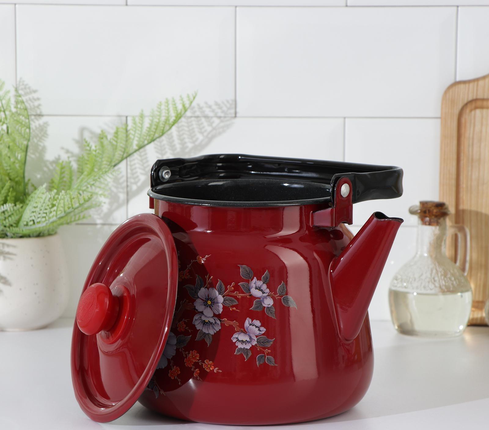 Чайник с кнопкой, 3,5 л, цвет вишнёвый