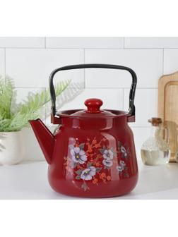 Чайник с кнопкой, 3,5 л, цвет вишнёвый