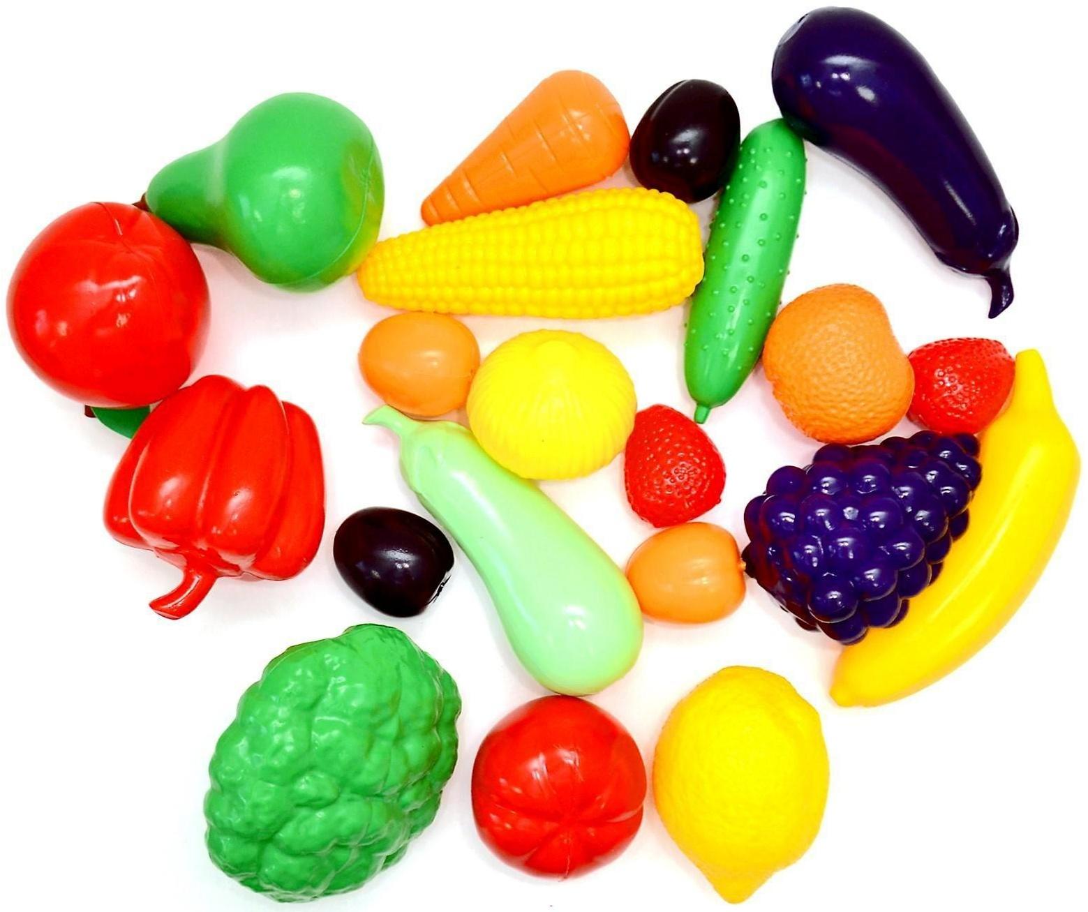 Набор в большом ящике «Фрукты-овощи», 22 элемента