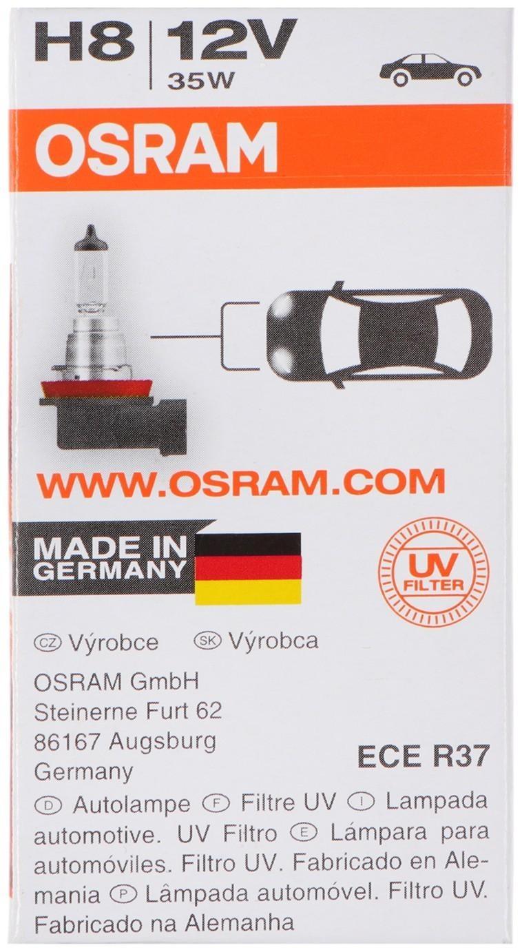 Лампа автомобильная Osram, H8, 12 В, 35 Вт, 64212