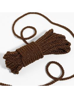 Шнур витой, d = 5 мм, 10 ± 1 м, цвет коричневый