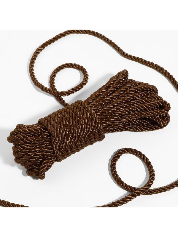 Шнур витой, d = 5 мм, 10 ± 1 м, цвет коричневый