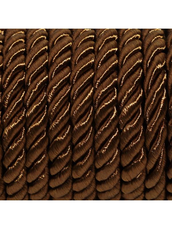 Шнур витой, d = 5 мм, 10 ± 1 м, цвет коричневый