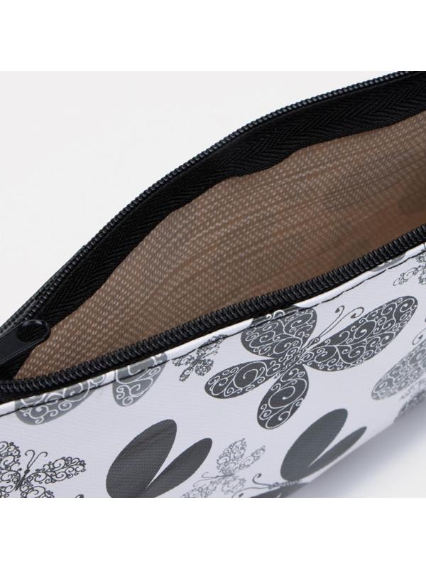 Косметичка на молнии, цвет белый/чёрный