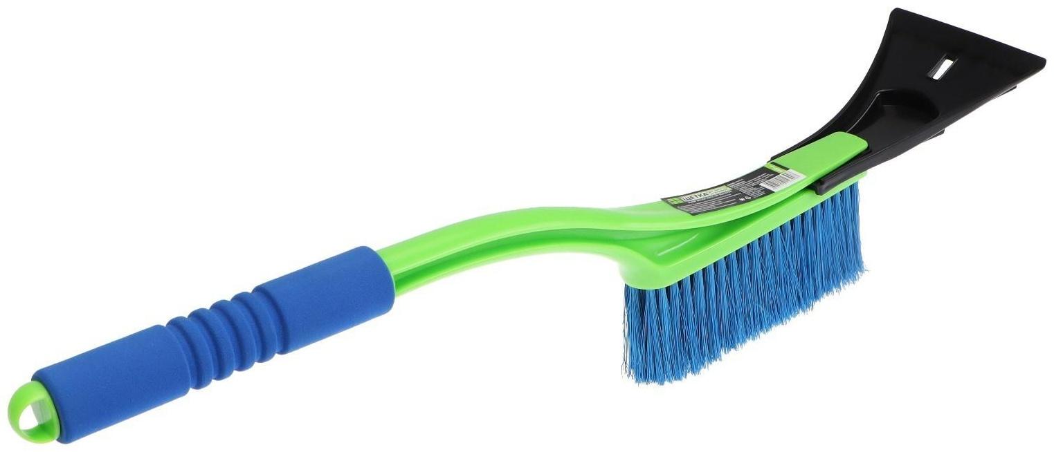 Щётка со скребком Oktan, 54 см, с мягкой ручкой, зелёная