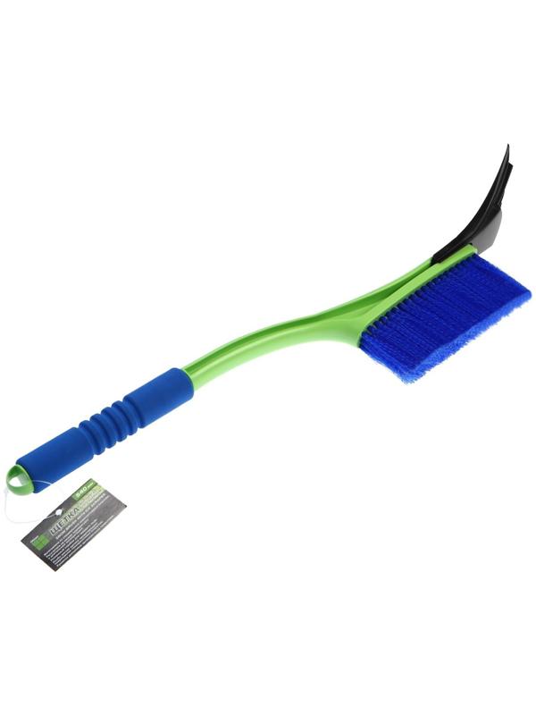 Щётка со скребком Oktan, 54 см, с мягкой ручкой, зелёная