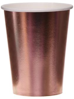 Стакан бумажный, однотонный, набор 6 шт., цвет бронзовый
