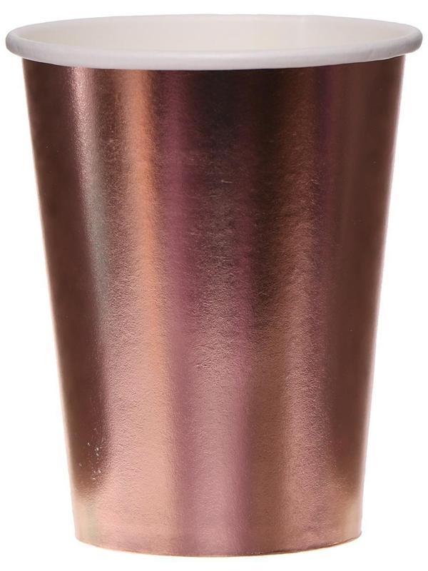 Стакан бумажный, однотонный, набор 6 шт., цвет бронзовый