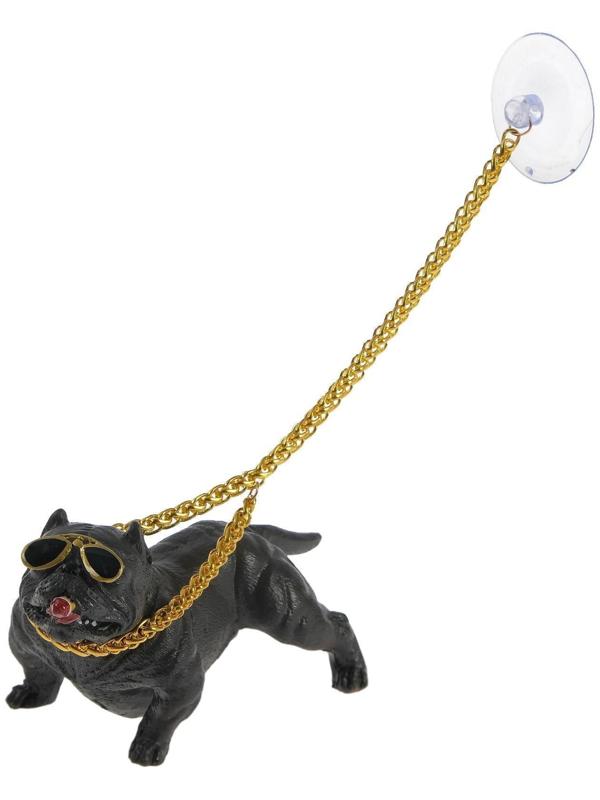 Собака на панель авто с присоской для стекла, бульдог