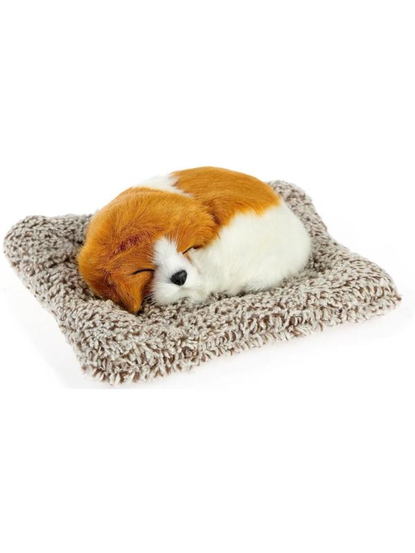 Игрушка на панель авто, собака на подушке, бело-рыжий окрас