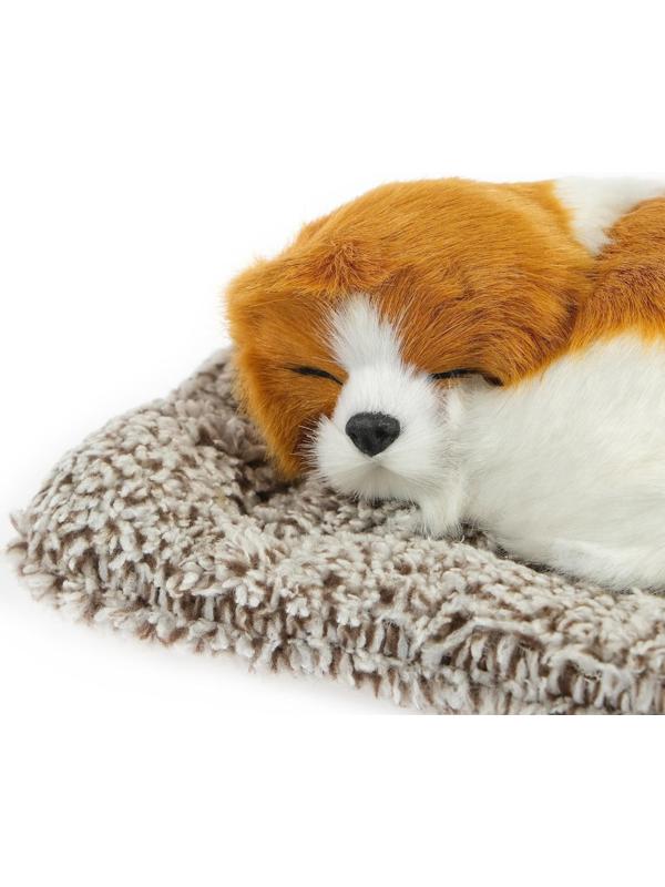 Игрушка на панель авто, собака на подушке, бело-рыжий окрас