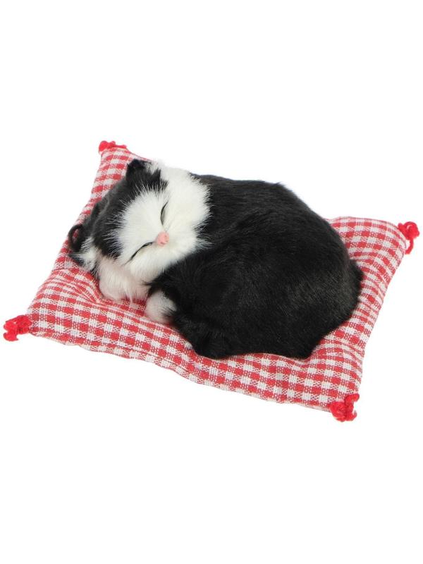 Игрушка на панель авто, кошка на подушке, черно-белый окрас