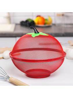 Сито с крышкой для хранения продуктов Доляна «Вкус», d=25 см, цвет МИКС