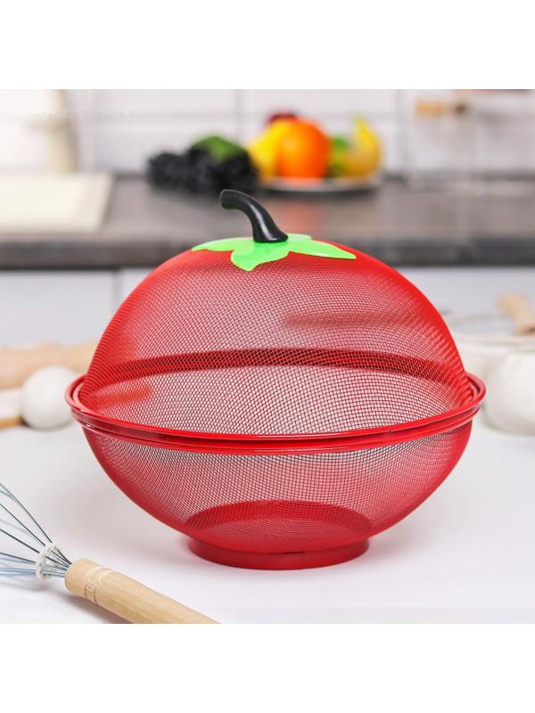 Сито с крышкой для хранения продуктов Доляна «Вкус», d=25 см, цвет МИКС