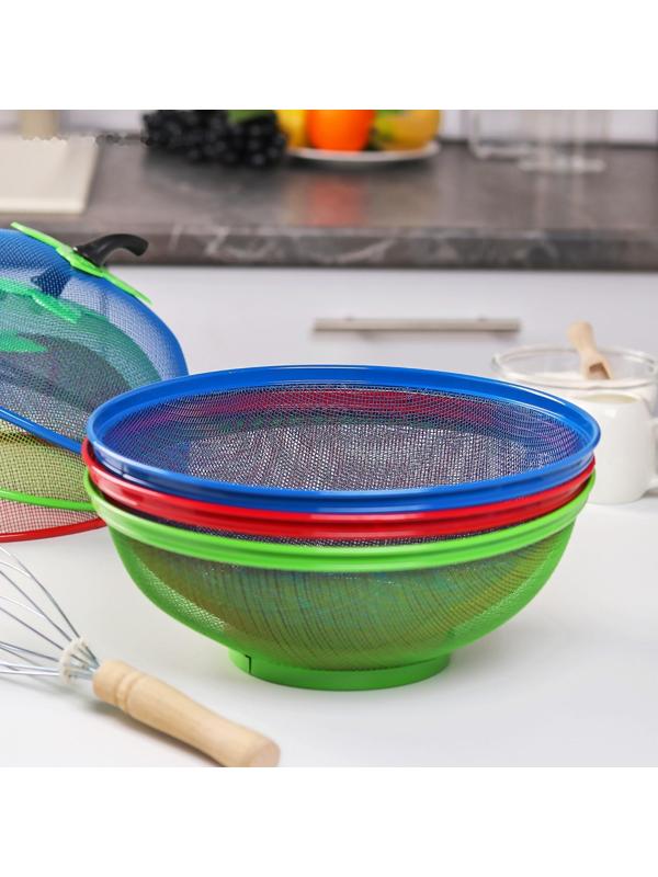 Сито с крышкой для хранения продуктов Доляна «Вкус», d=25 см, цвет МИКС