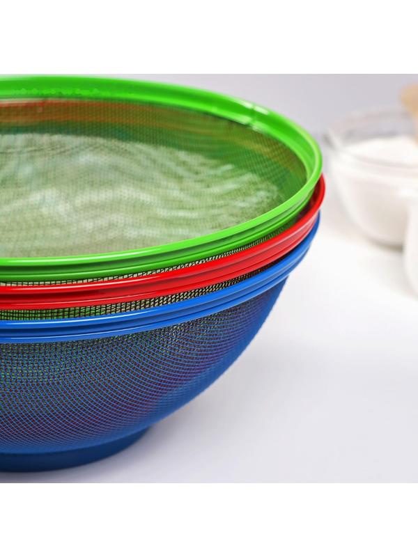 Сито с крышкой для хранения продуктов Доляна «Вкус», d=25 см, цвет МИКС