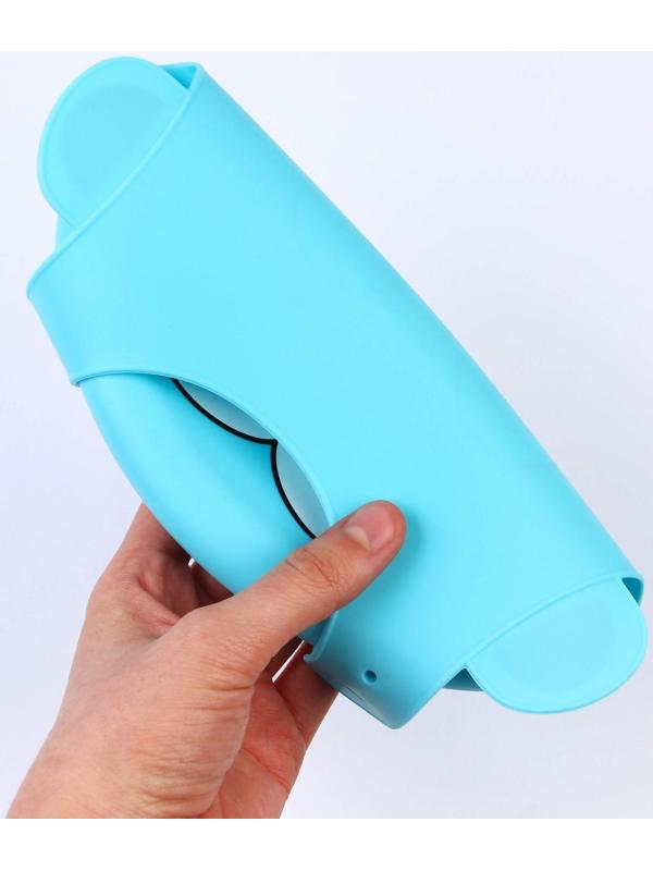 Нагрудник для кормления «Морской кот» силиконовый с карманом, цвет голубой