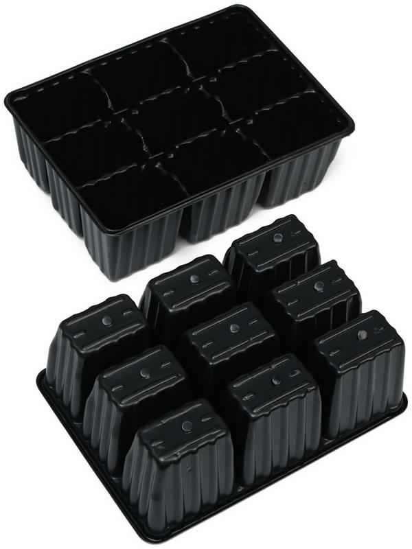 Мини-парник для рассады, 40 × 16 × 13 см, 2 вставки, 18 ячеек, Greengo