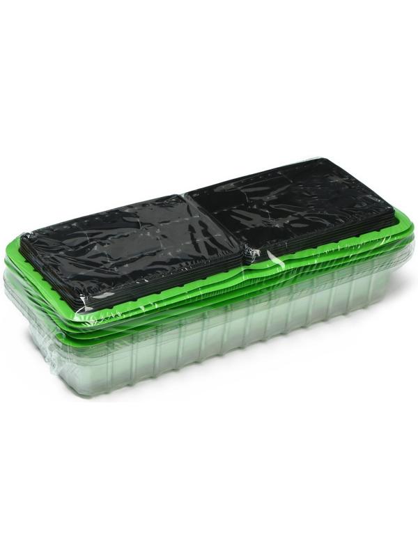 Мини-парник для рассады, 40 × 16 × 13 см, 2 вставки, 18 ячеек, Greengo
