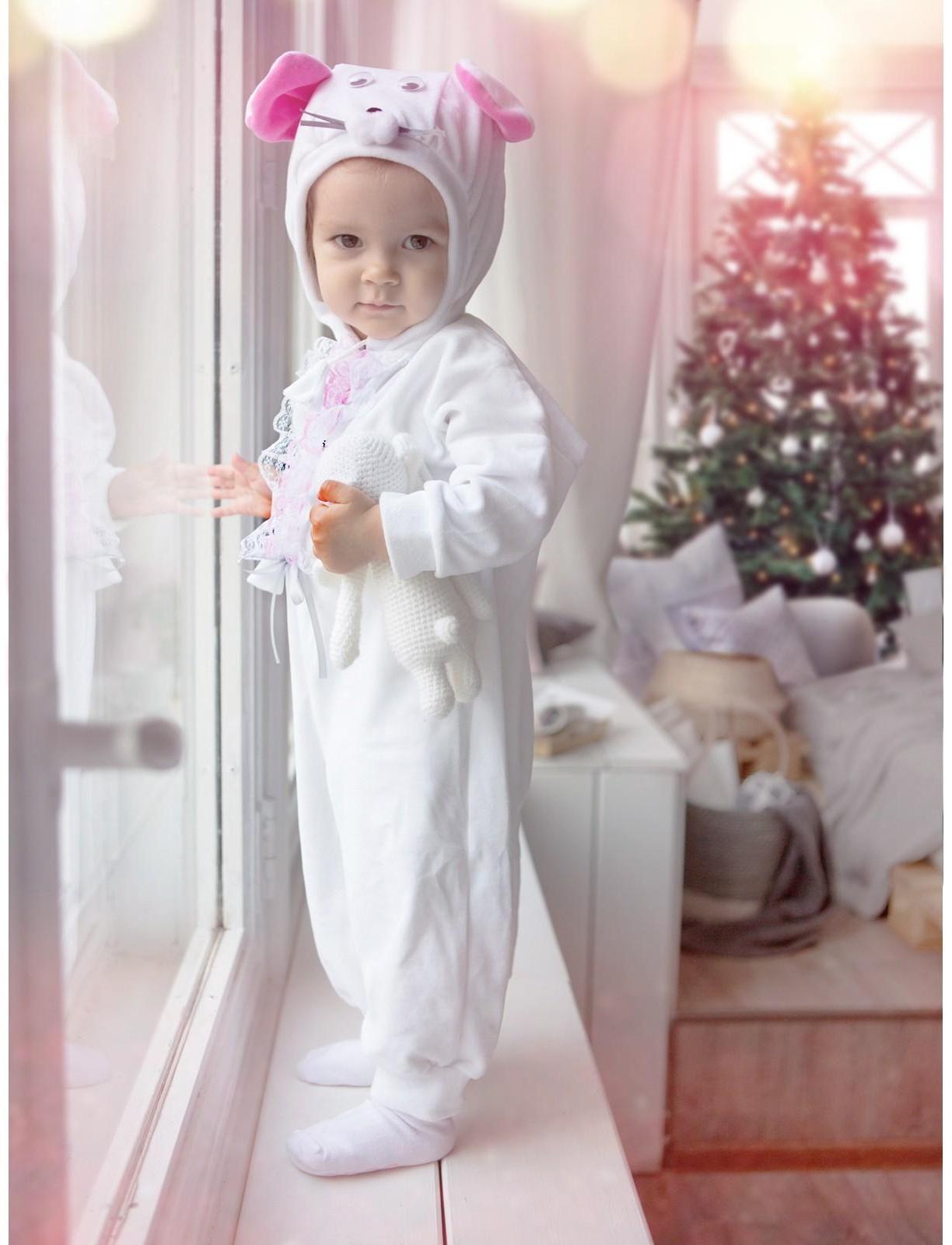 Карнавальный костюм для малышей «Мышка с декором», велюр, хлопок, рост 74-92 см