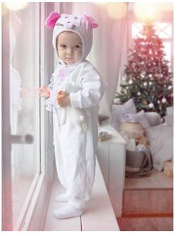 Карнавальный костюм для малышей «Мышка с декором», велюр, хлопок, рост 74-92 см